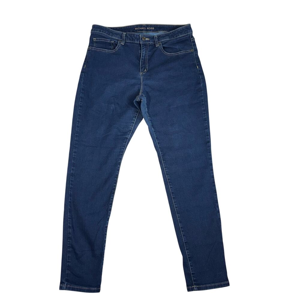 MICHAEL KORS Women's Izzy High-Rise Skinny Dark Wash Jeans Size 12 Casual Wear